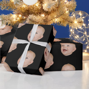 Personalized Face 30th 40th Birthday Custom Photo Wrapping Paper