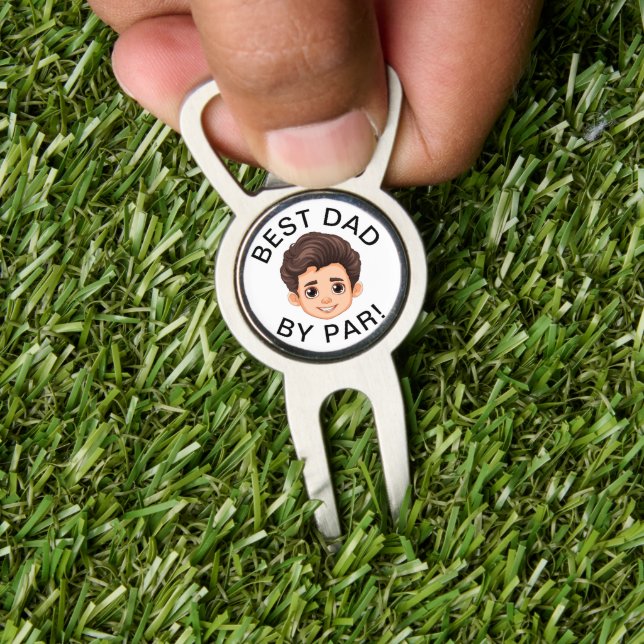 Personalized Face Best Dad By Par New Dad  Divot Tool (Insitu 1)