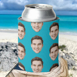 Personalized Face Birthday Favors Bachelor Party Can Cooler