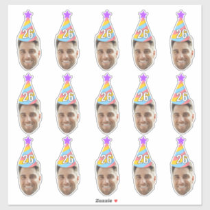 Personalized Face Birthday Favors Bachelor Party  Sticker