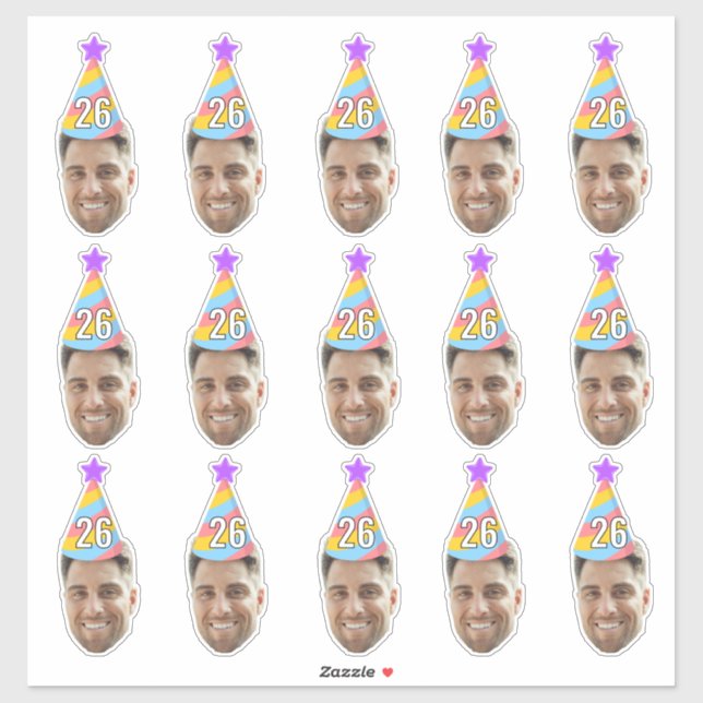 Personalized Face Birthday Favors Bachelor Party  Sticker (Sheet)