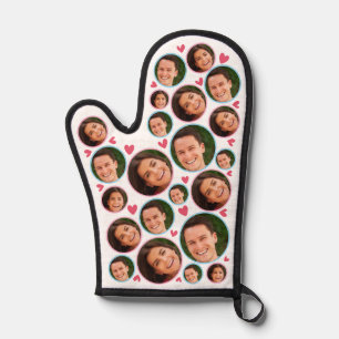 Personalized Face Custom Photo With Heart Couple Oven Mitt