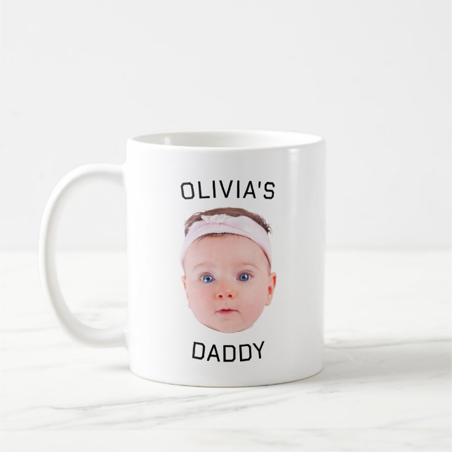 Personalized Face Mug, Custom Baby Mug, Dad Gift Coffee Mug (Left)