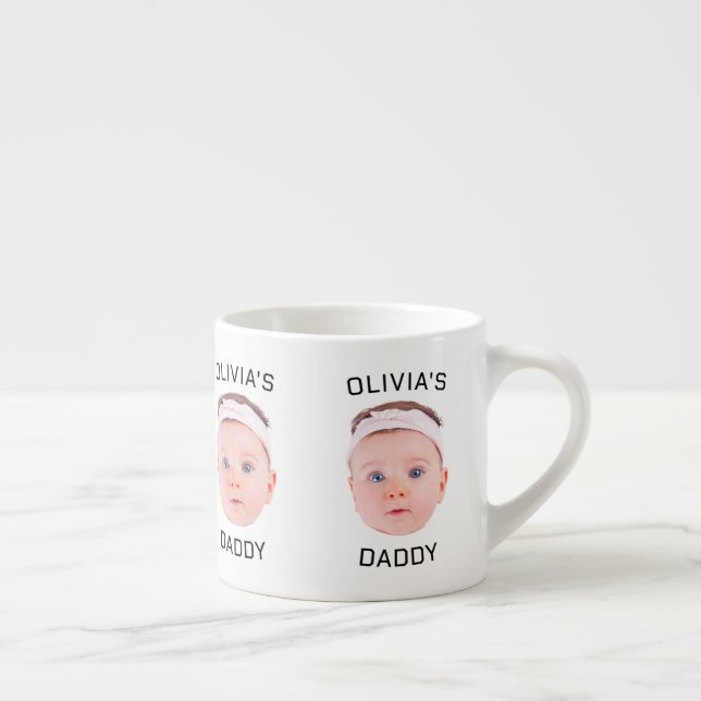 Personalized Face Mug, Custom Baby Mug, Dad Gift Espresso Cup (Right)