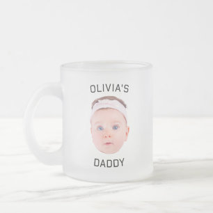 Personalized Face Mug, Custom Baby Mug, Dad Gift Frosted Glass Coffee Mug