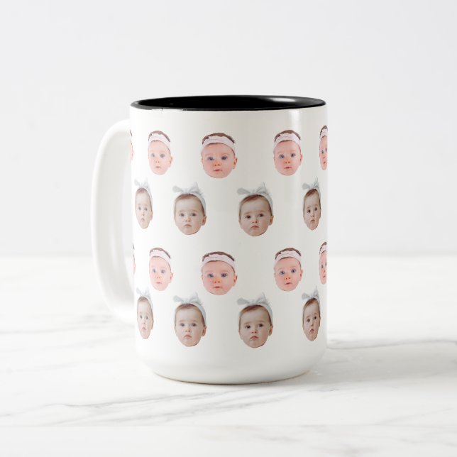Personalized Face Photo, Custom Mug Face, Dad Mom  (Front Left)