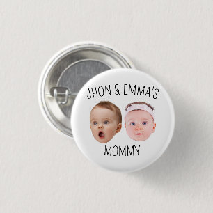 Personalized Face Photo Kids, Mother's Day Gift Button