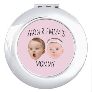 Personalized Face Photo Kids, Mother's Day Gift Compact Mirror