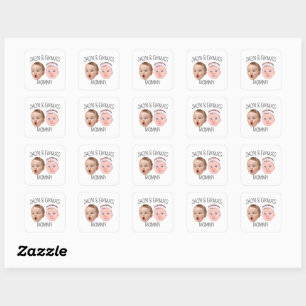 Personalized Face Photo Kids, Mother's Day Gift Square Sticker