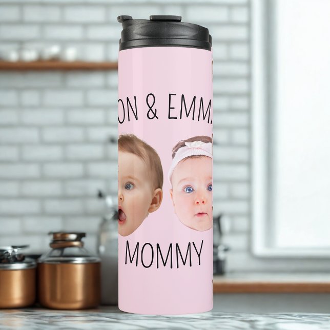 Personalized Face Photo Kids, Mother's Day Gift Thermal Tumbler (Creator Uploaded)