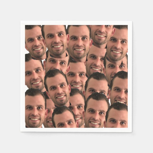 Personalized Face Picture Unique Photo Birthday Napkins (Front)