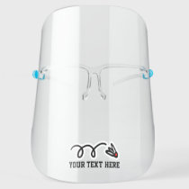 Personalized face shield mask with badminton logo
