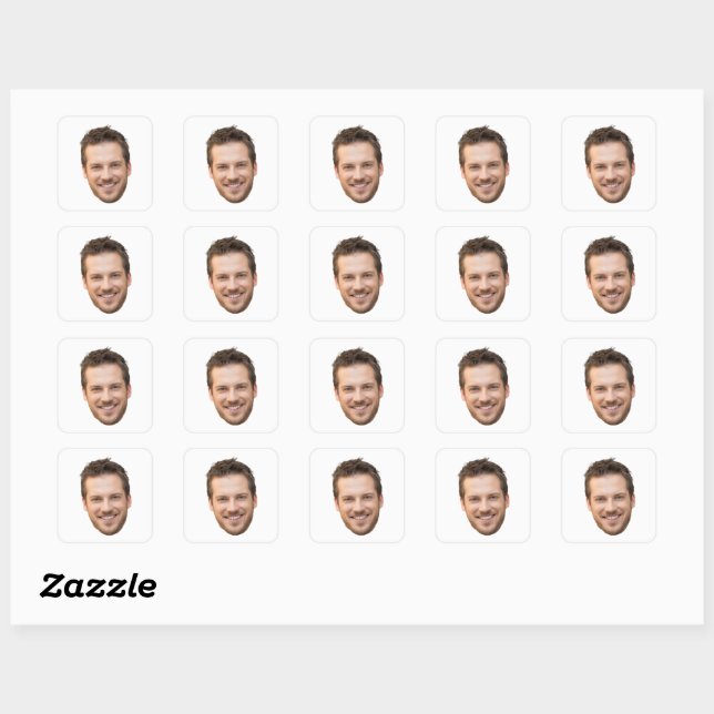 Personalized Face Stickers, Custom Face, Photo Square Sticker (Sheet)