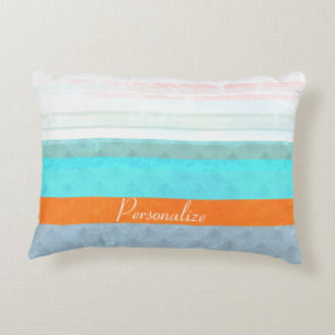 Personalized Faded & Weathered Stripes Accent Pillow