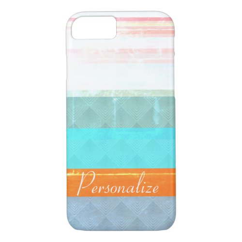 Personalized Faded  Weathered Stripes iPhone 87 Case