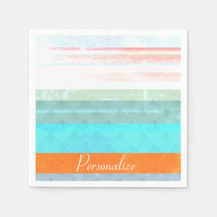 Personalized Faded & Weathered Stripes Paper Napkins