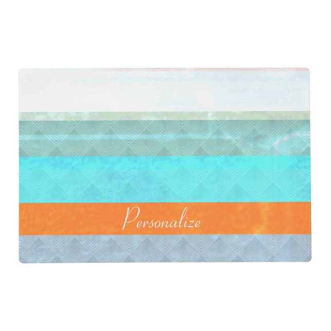 Personalized Faded & Weathered Stripes Placemat (Front)