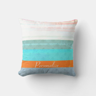 Personalized Faded & Weathered Stripes Throw Pillow