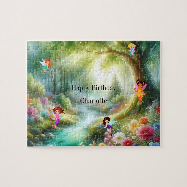 Personalized Fairies Forest Jigsaw Puzzle (Horizontal)