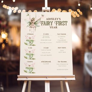 Personalized Fairy First 1st Birthday Milestone Foam Board
