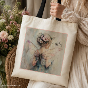 Personalized Fairy Flower Girl Tote Custom Wedding Bag