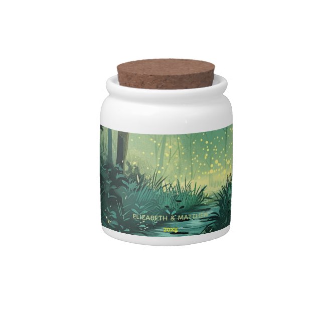Personalized Fairy Light Forest Candy Jar (Front)