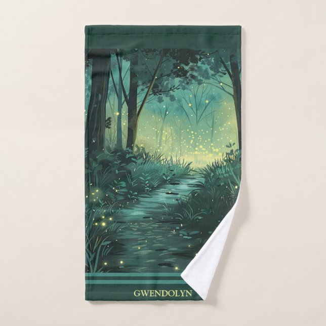 Personalized Fairy Light Forest Hand Towel (Hand Towel)