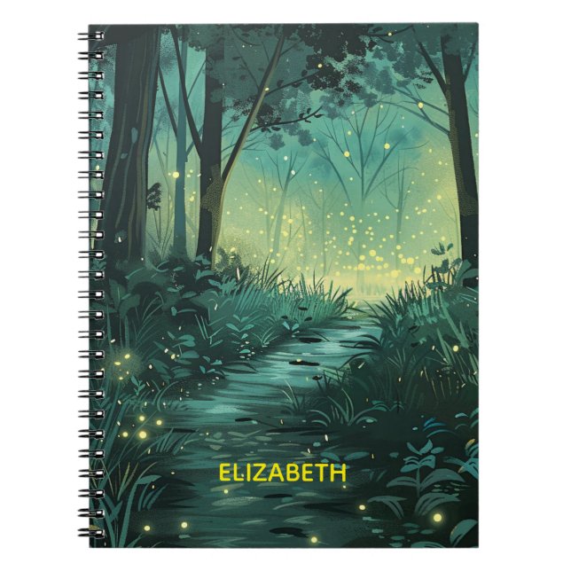 Personalized Fairy Light Forest  Notebook (Front)