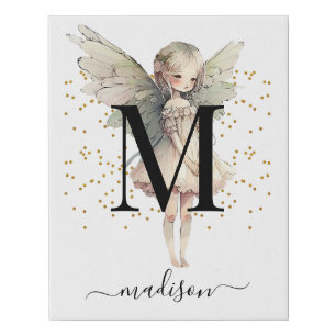 Personalized Fairy Pixie Letter Name Faux Canvas Print