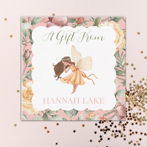 Personalized Fairy Princess floral Girls Gift Enclosure Card