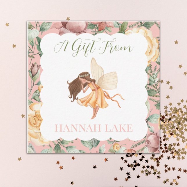 Personalized Fairy Princess floral Girls Gift Enclosure Card (Creator Uploaded)