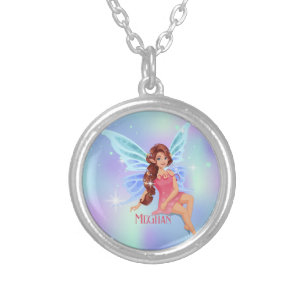 Personalized Fairy Silver Plated Necklace