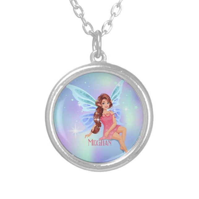 Personalized Fairy Silver Plated Necklace (Front)