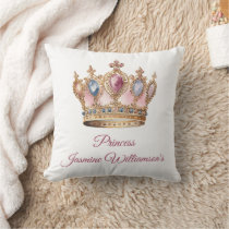 Personalized fairytail princess pink girls throw pillow