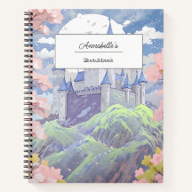 Personalized Fairytale Castle Pastel Watercolor
