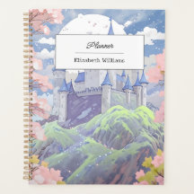 Personalized Fairytale Castle Pastel Watercolor