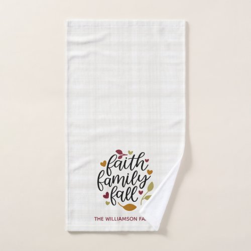 Personalized Faith Family Fall Decor Hand Towel