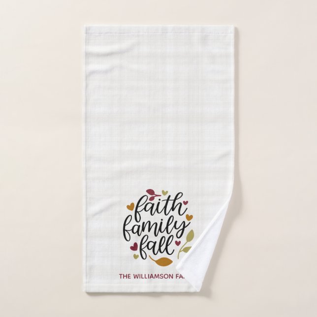 Personalized Faith Family Fall Decor Hand Towel (Hand Towel)