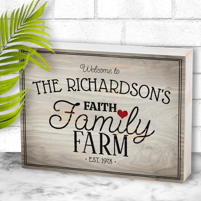 Personalized Faith Family Farm Welcome Sign (Personalize it for a most unique gift idea. )