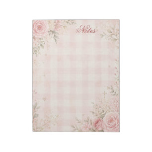 Personalized Faith Floral Gingham Notepad