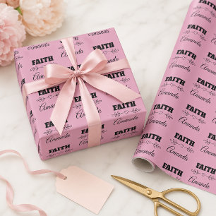 Personalized Faith Heart Christian Wrapping Paper