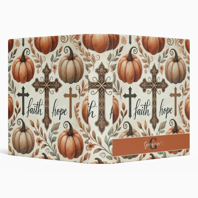Personalized Faith & Hope Christian Halloween 3 Ring Binder (Background)