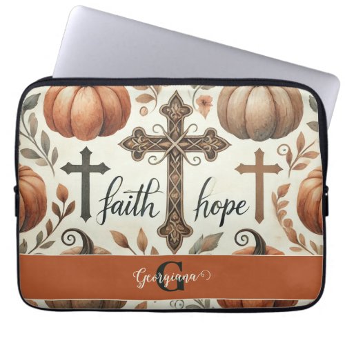 Personalized Faith &amp; Hope Christian Halloween Laptop Sleeve
