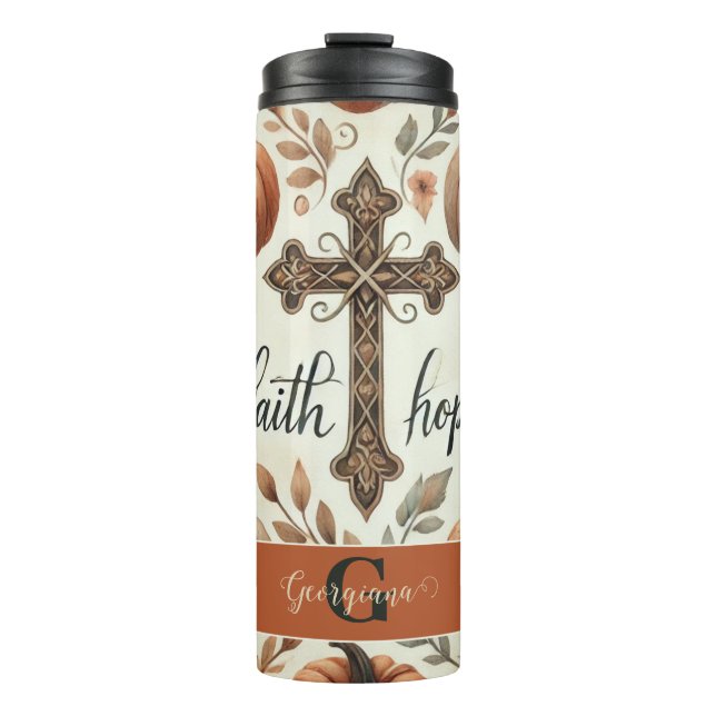 Personalized Faith & Hope Christian Halloween Thermal Tumbler (Front)