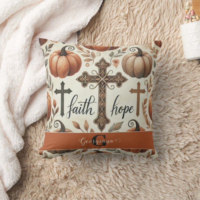 Personalized Faith & Hope Christian Halloween Throw Pillow (Blanket)