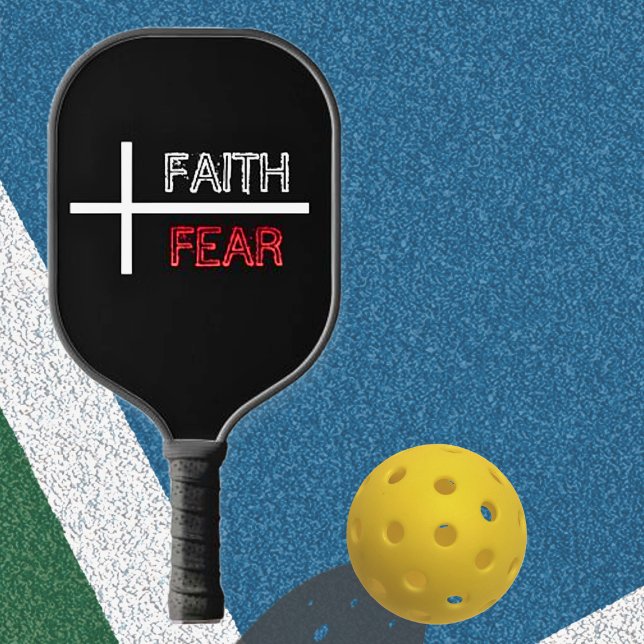 Personalized Faith Over Fear Christian Cross  Pickleball Paddle (Faith over Fear Christian Cross Pickleball Paddle Personalized with Name)
