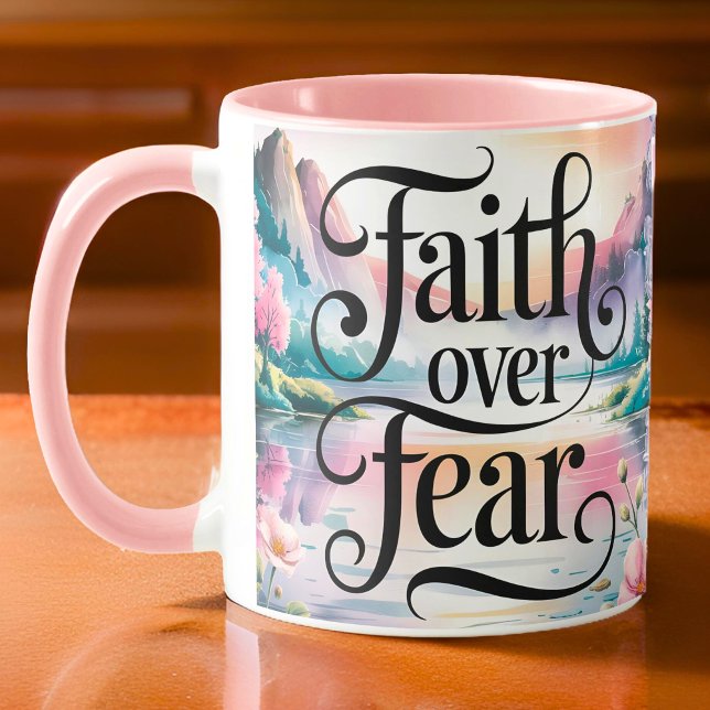 Personalized Faith Over Fear Christian Women Mug (Creator Uploaded)