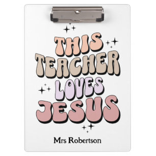 Personalized faith retro teacher appreciation clipboard