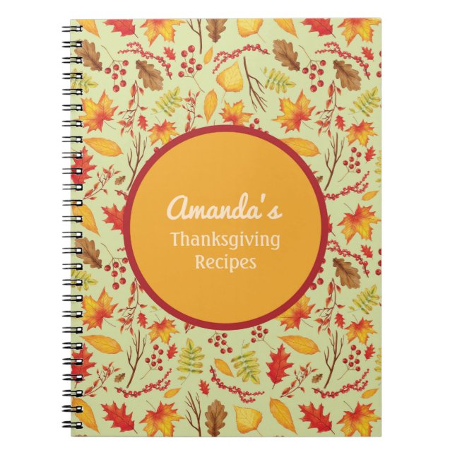 Personalized Fall / Autumn  Leaves Journal (Front)