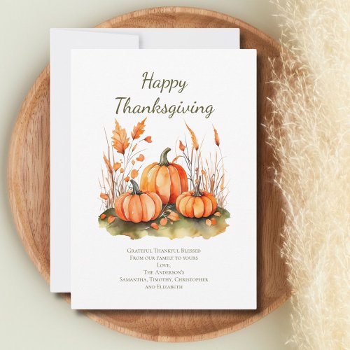 Personalized Fall Autumn Thanksgiving Day Card 